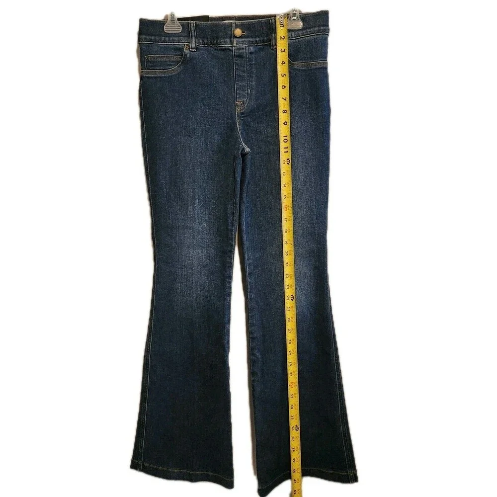Spanx Womens Stretch Denim Flare Jeans Authentic Blue Size Petite Large NWT